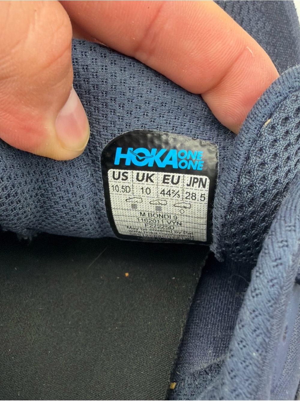 Hoka Mens Bondi 9 Running Shoes Blue Walking Gym Athletic Sneakers Size 10.5D - Picture 8 of 9